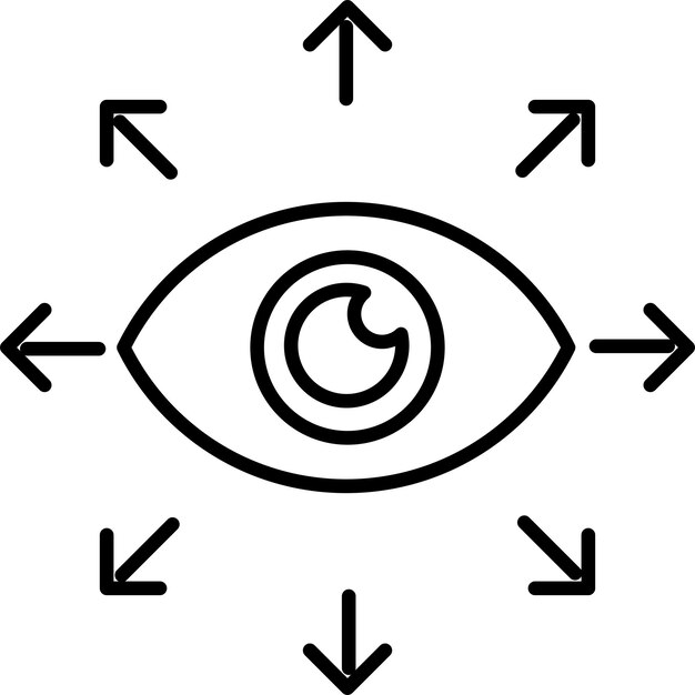 Icono de la ilustración vectorial del contorno de la visión