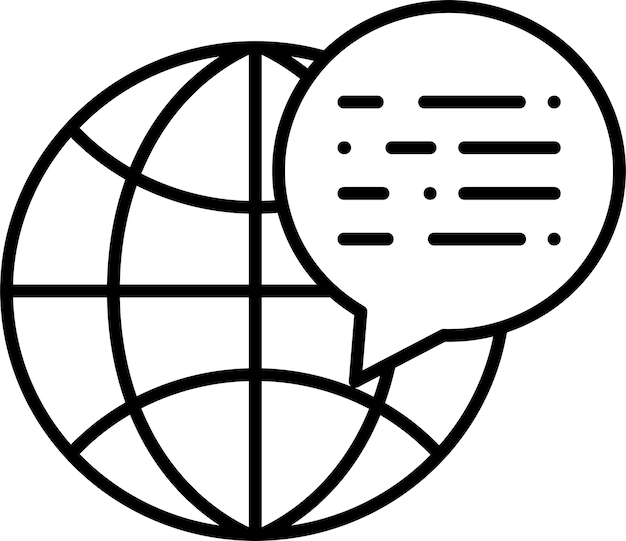 Ícono de ilustración vectorial del esquema del chat global