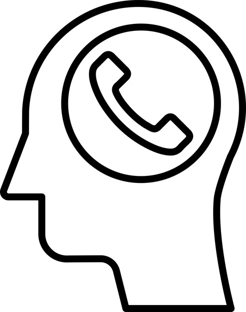 El icono de la ilustración vectorial del esquema del teléfono