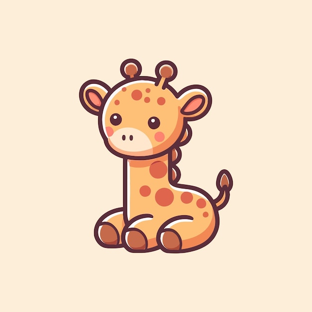El icono de la ilustración vectorial de la jirafa