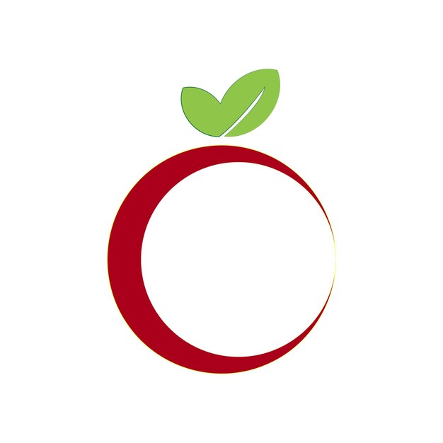 El icono de la ilustración vectorial de la manzana roja