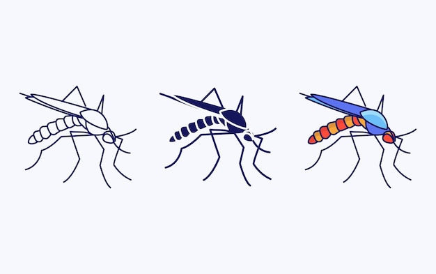 Icono de ilustración vectorial de mosquitos