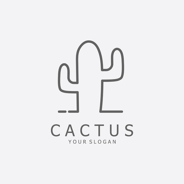 Icono de ilustración vectorial de plantilla de logotipo creativo de cactus