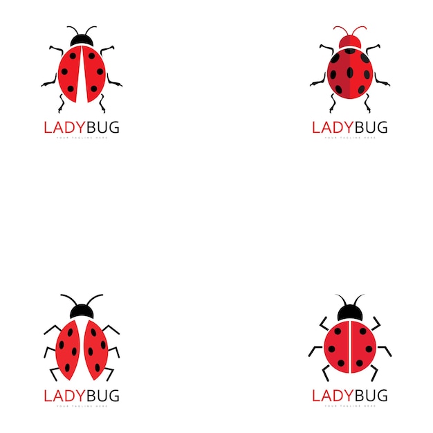 Vector icono de ilustración vectorial de la plantilla del logotipo de lady bug