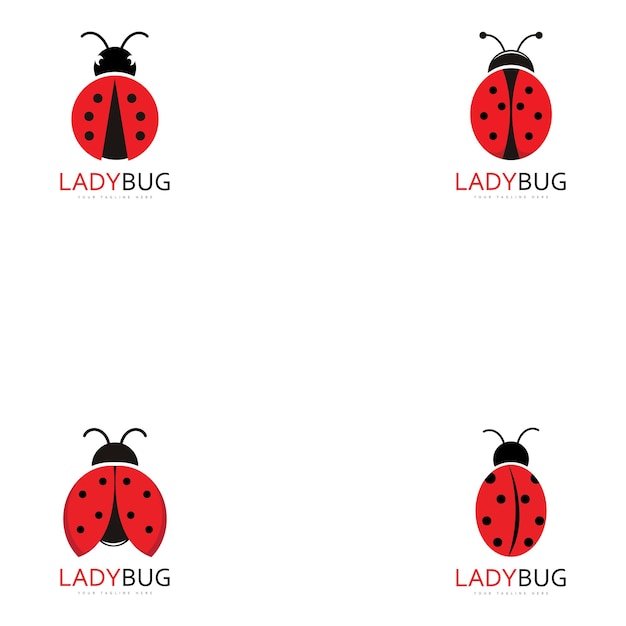 Vector icono de ilustración vectorial de la plantilla del logotipo de lady bug