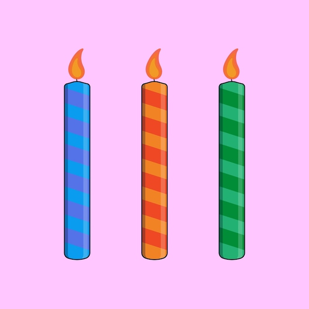 Icono de ilustración vectorial de la vela de la fiesta de cumpleaños