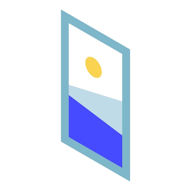Icono de imagen de paisaje Isométrico de icono de vector de imagen de paisaje para diseño web aislado sobre fondo blanco
