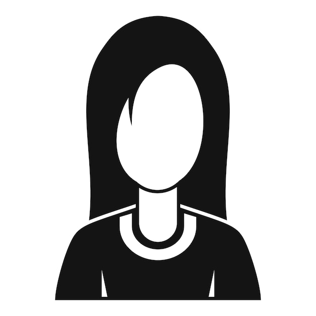 Icono de imagen de perfil de avatar femenino Ilustración sencilla de ícono vectorial de imagen de profil de avatar femenina para la web