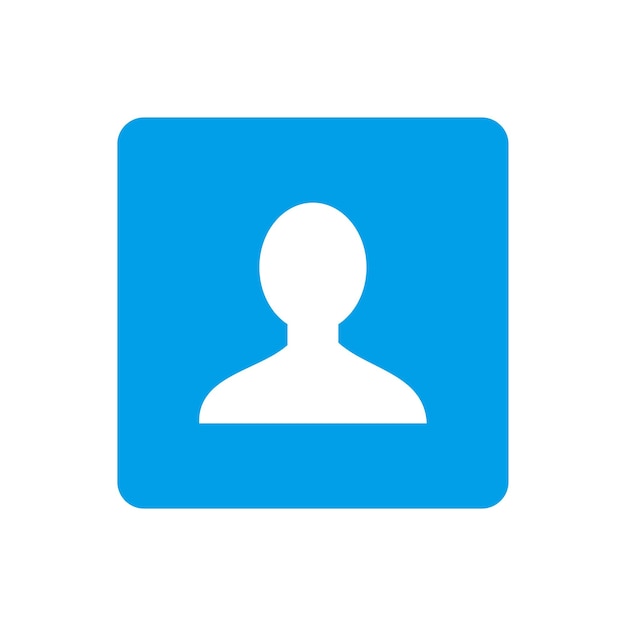 Ícono de imagen de perfil de avatar en fondo azul Estilo de diseño plano Recursos de diseño de elementos gráficos
