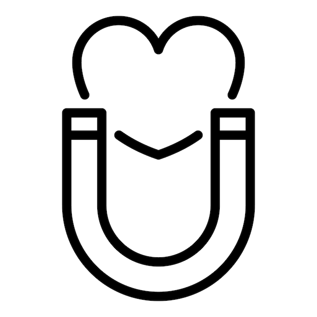Icono de imán de amor Icono de vector de imán de amor de contorno para diseño web aislado sobre fondo blanco