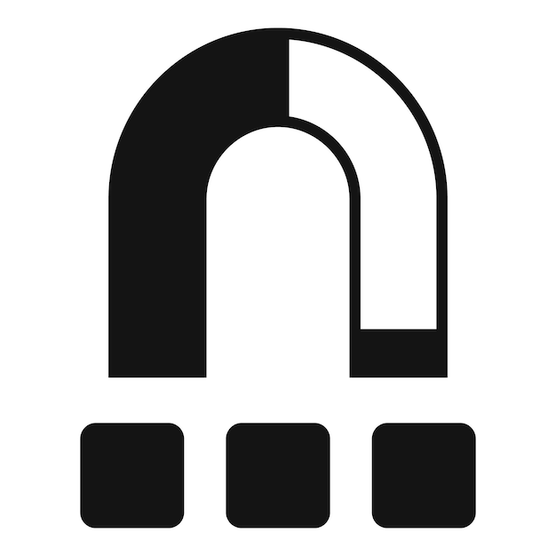 Icono de imán blanco y negro