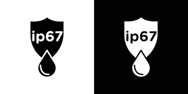 Icono impermeable IP67 Vector plano aislado en el contorno