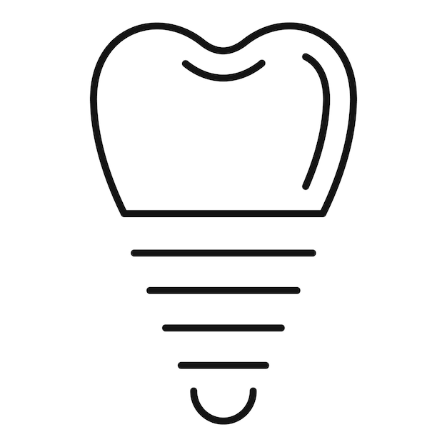 Icono de implante dental Icono de vector de implante dental de esquema para diseño web aislado sobre fondo blanco