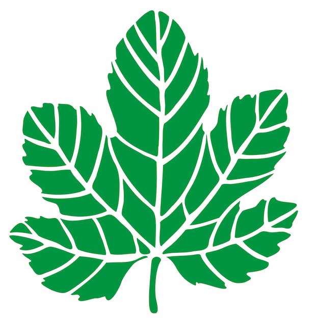 Vector icono de impresión de hoja de árbol de higo logo hoja verde