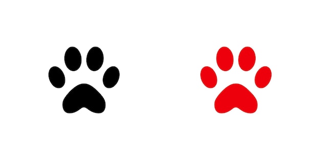 Icono de impresión de pata de animal en fondo blanco Ilustración vectorial en estilo plano de moda