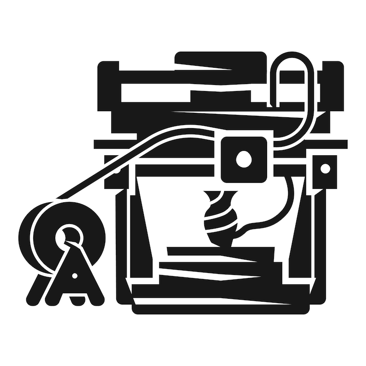 Vector icono de impresora 3d ilustración simple de icono de vector de impresora 3d para diseño web aislado sobre fondo blanco