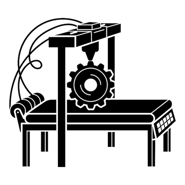 Vector icono de impresora 3d industrial ilustración simple del icono de vector de impresora 3d industrial para diseño web aislado sobre fondo blanco