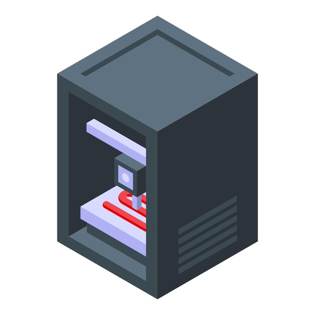 Icono de impresora 3d vector isométrico Producto de máquina Impresión de vehículo
