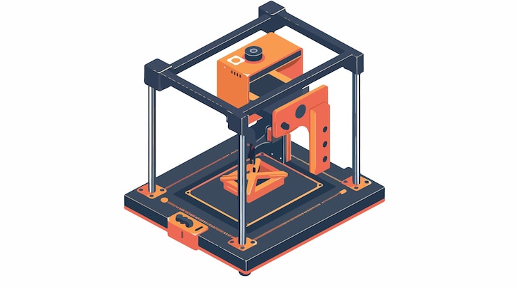 Vector icono de impresora de construcción 3d para aplicaciones y sitios web de diseño plano