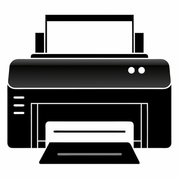 Icono de una impresora digital aislado en un fondo blanco esta simple imagen de una impresor digital vecto