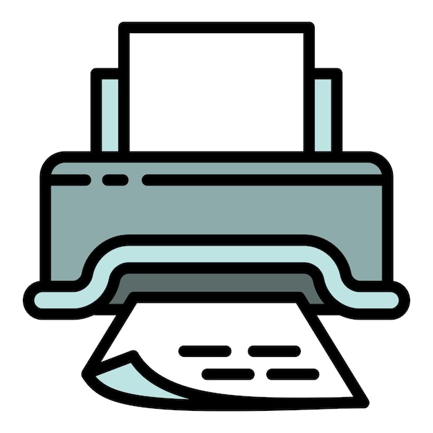 Icono de impresora de documentos en papel Icono de vector de impresora de documentos en papel de esquema para diseño web aislado en fondo blanco