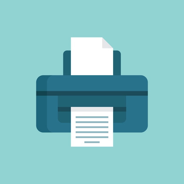 Icono de impresora en estilo plano Ilustración vectorial de máquina de oficina en un fondo aislado Concepto de negocio de letrero de impresión