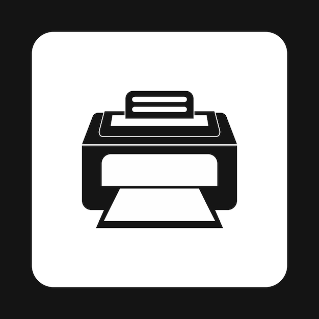 Icono de la impresora en estilo simple sobre un fondo blanco