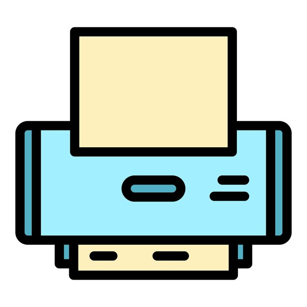 Vector icono de la impresora de la oficina en el hogar contorno del ícono vectorial de la impressora de la oficina en el hogar color plano aislado