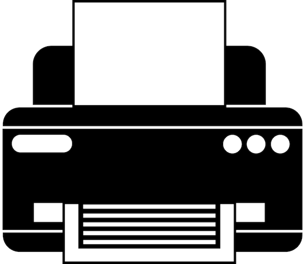 Icono de impresora de oficina o hogar silueta negra