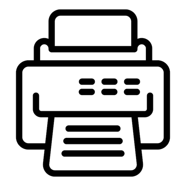 Icono de impresora de oficina vector de contorno Tinta de tóner Reparación láser