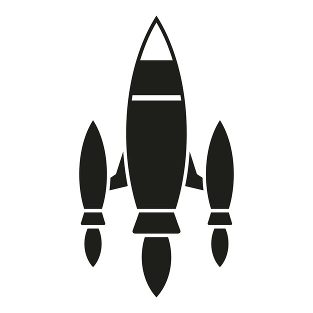 Icono de impulso de chorro vector simple Lanzadera de fuego de cohete