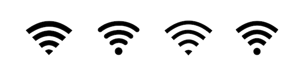 Icono inalámbrico y wifi o signo de icono wi-fi para acceso remoto a internet. concepto de negocio wifi de red.