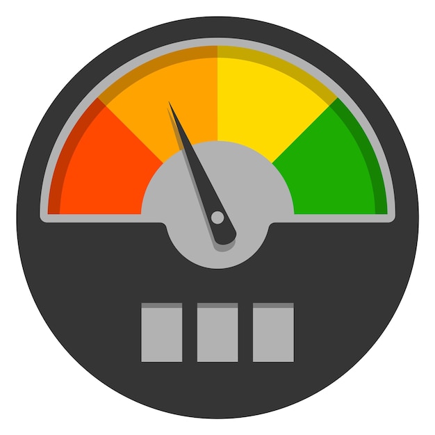 Icono de indicador de color Símbolo del tablero de instrumentos del velocímetro Medidor de velocidad rápida