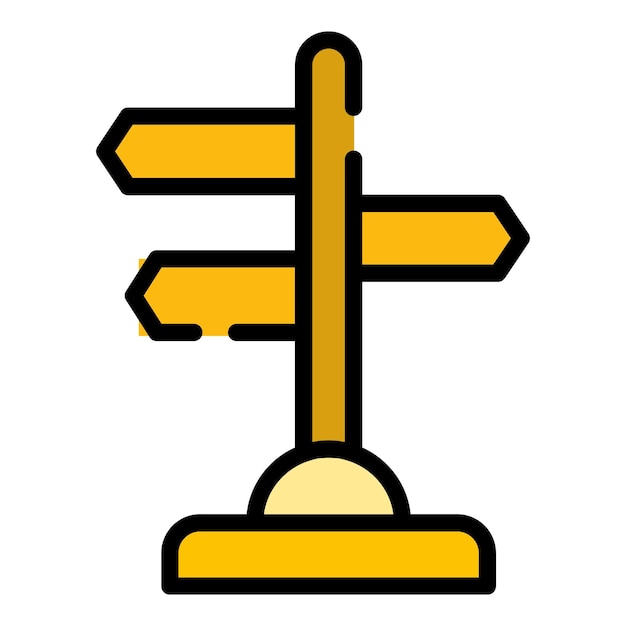 Icono de indicador de dirección Icono de vector de indicador de dirección de contorno para diseño web aislado en color de fondo blanco plano