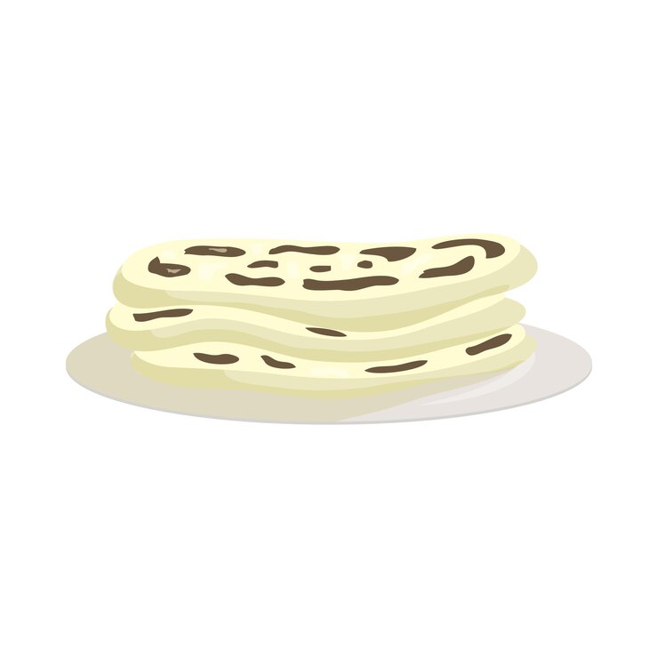 Vector icono indio de naan en estilo de dibujos animados aislado en fondo blanco símbolo de comida