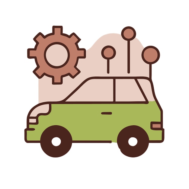 icono de la industria automotriz contorno de colores