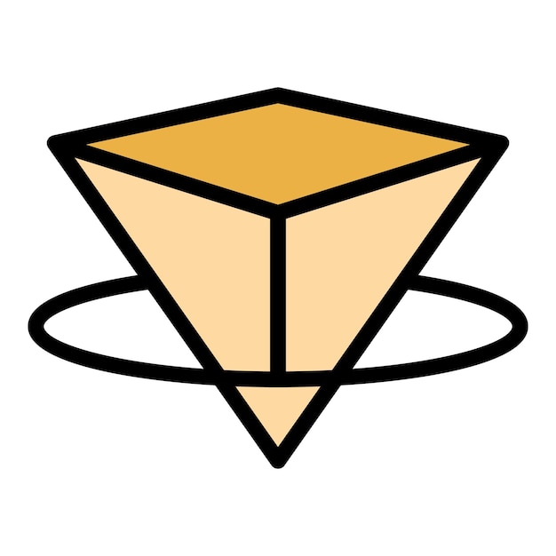 Icono de la industria de proyección de hologramas Contorno Icono de vector de la industria de proyección de hologramas para diseño web aislado en color plano de fondo blanco