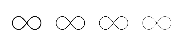 Ícono infinito Conjunto de símbolos de signos de contorno