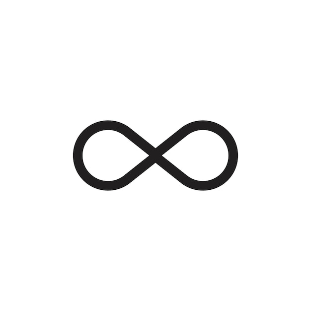 Ícono de infinito Ilustración de línea delgada plana vectorial