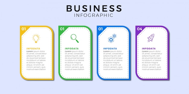 Icono de infografía empresarial 4 diseño premium