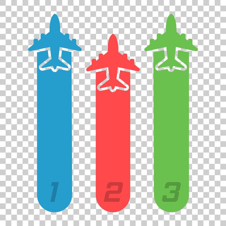 Vector icono infográfico de vuelo de avión en estilo transparente ilustración vectorial de banner de viaje de avión en fondo aislado concepto de negocio de aerolíneas