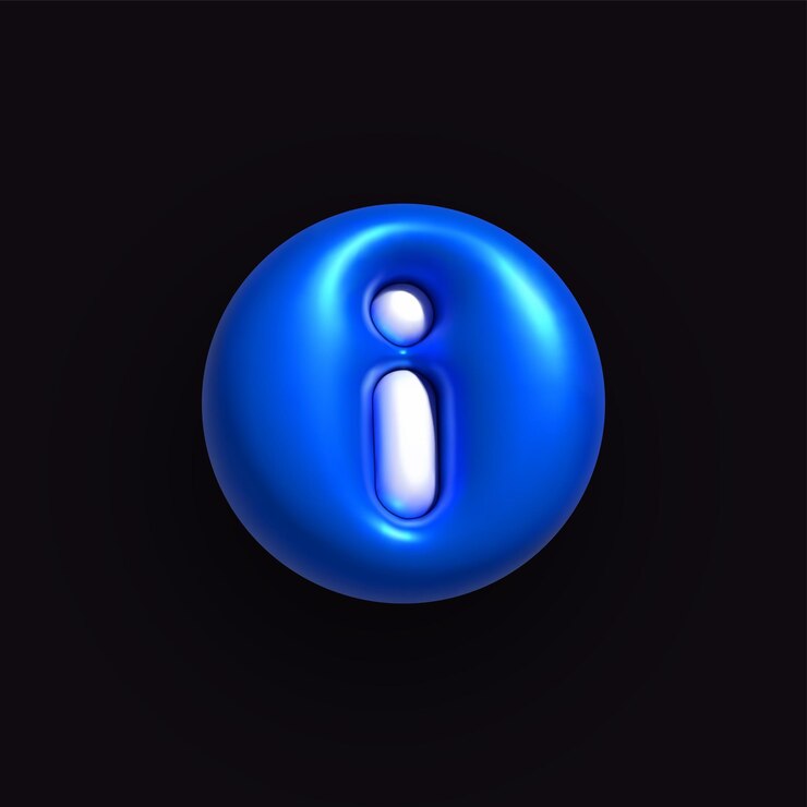 Vector icono de información 3d signo de información inflable color azul icono de símbolo 3d inflado realista con efecto plastilina ilustración vectorial