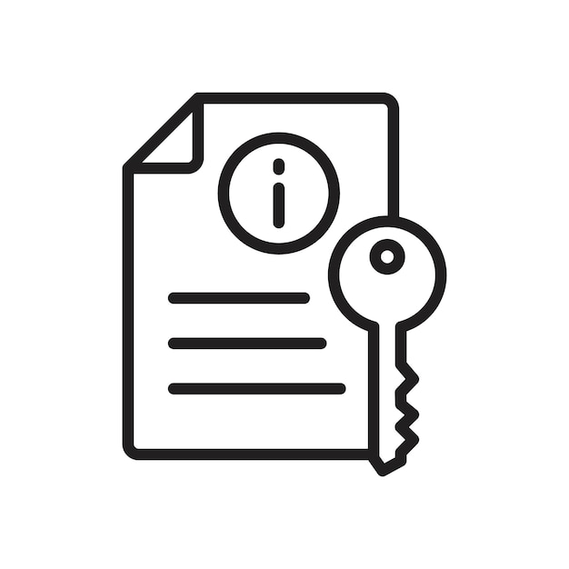 icono de información clave Contorno delgado sencillo