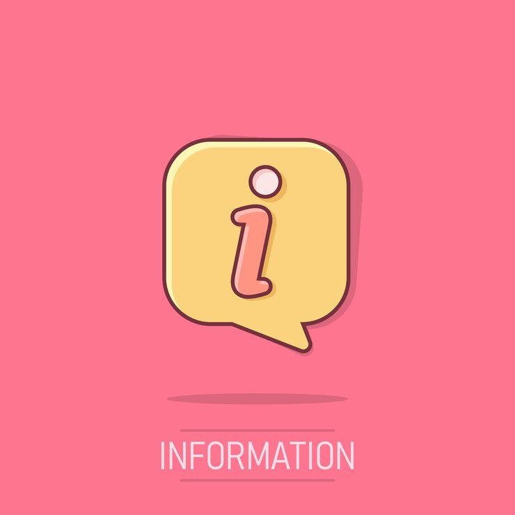Vector icono de información en estilo cómico faq ayuda ilustración vectorial de dibujos animados en fondo aislado helpdesk efecto salpicaduras concepto de negocio