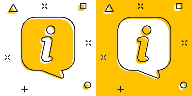 Icono de información en estilo cómico Preguntas frecuentes ayuda ilustración vectorial de dibujos animados sobre fondo blanco aislado Concepto de negocio de efecto de salpicadura de servicio de asistencia técnica