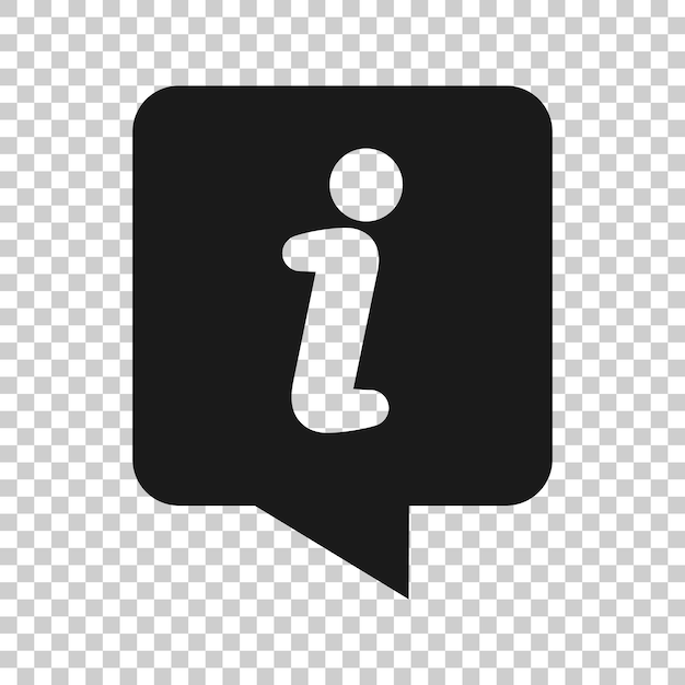 Ícono de información en estilo plano FAQ ayuda ilustración vectorial en fondo blanco aislado concepto de negocio de helpdesk