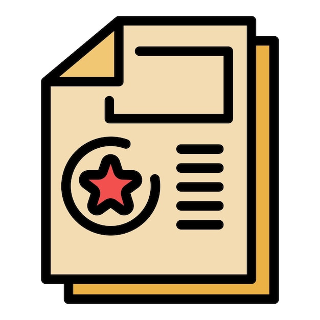 Icono de información de experiencia Icono del vector de información de competencia Icono de línea delgada Color plano sobre blanco