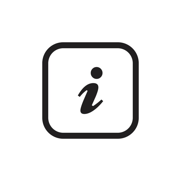 Ícono de información Ilustración de línea delgada plana vectorial