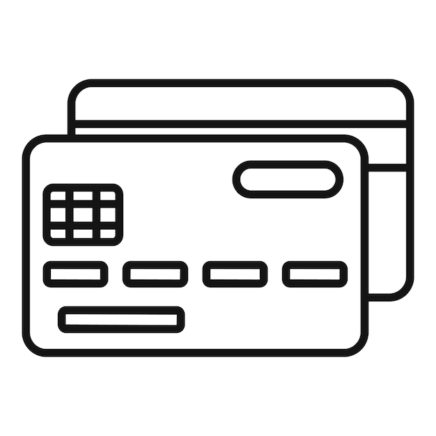 Icono de información personal de tarjeta bancaria Contorno Icono de vector de información personal de tarjeta bancaria para diseño web aislado sobre fondo blanco