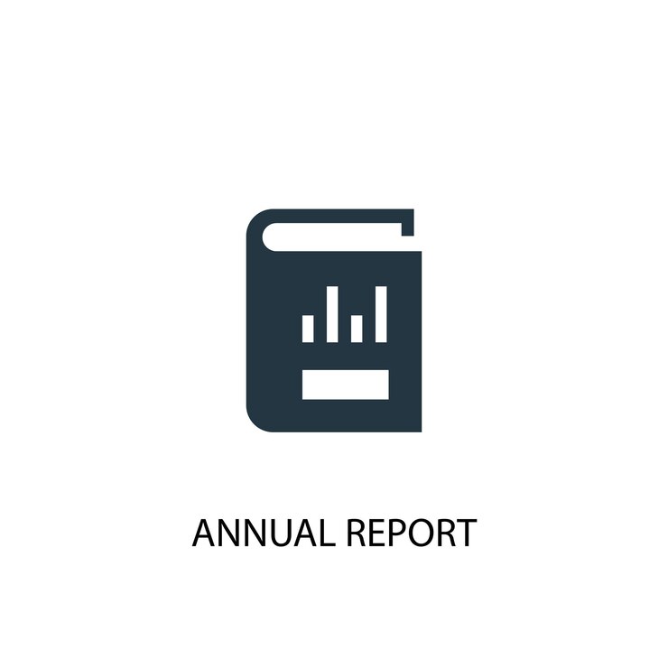 Vector icono de informe anual. ilustración de elemento simple. diseño de símbolo de concepto de informe anual de colección de contabilidad. se puede utilizar para web y móvil.
